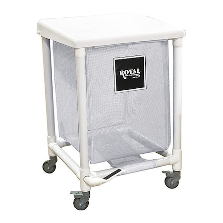 Royal Basket Trucks PVC Hamper, 24 gal., Sgl, White, FP R24-WWX-H1F-3ULN