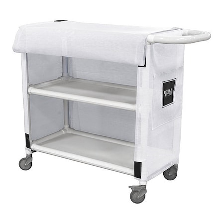 Royal Basket Trucks PVC Cart, 42", 2 Shlf, White Mesh R42-WWX-L2A-3ULN
