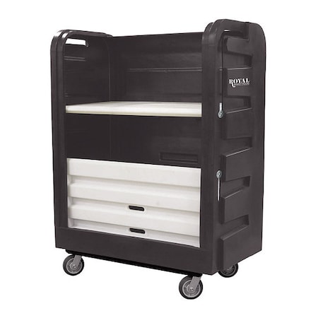 Royal Basket Trucks Turnabout Trk, 48 Cu ft., Black, Plstc, A R48-BKX-TPA-6UNN