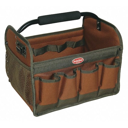 Bucket Boss Tool Tote, Hard, 23 Pocket, 12 x 10 x 11, Double Wall 600 Poly Ripstop Fabric, 23 Pockets 70012