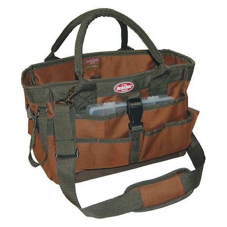 Bucket Boss Tool Tote, Soft, 12 Pocket, 16 x 7 x 8.5, Double Wall 600 Poly Ripstop Fabric, 12 Pockets 60088