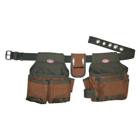 Bucket Boss Tool Belt, Builders Rig, 12 Pocket, 600 Poly Ripstop Fabric, 12 Pockets 50200