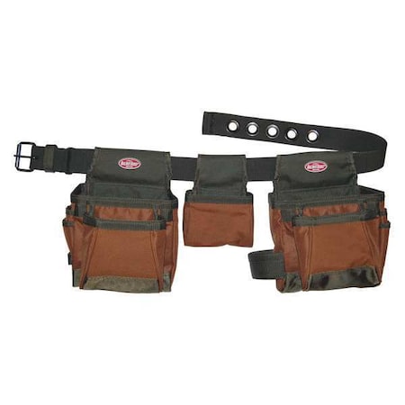 Bucket Boss Tool Belt, Handymans Rig, 11 Pocket, 600 Poly Ripstop Fabric, 11 Pockets 50250