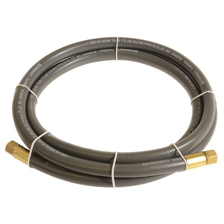 Continental 1/2" x 3 ft PVC Coupled Multipurpose Air Hose 300 psi GY PLG05030-03-41