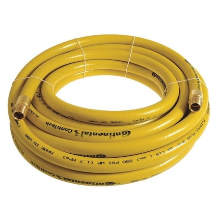 Continental 1" x 25 ft PVC Coupled Multipurpose Air Hose 250 psi YL PLY10025-25-11