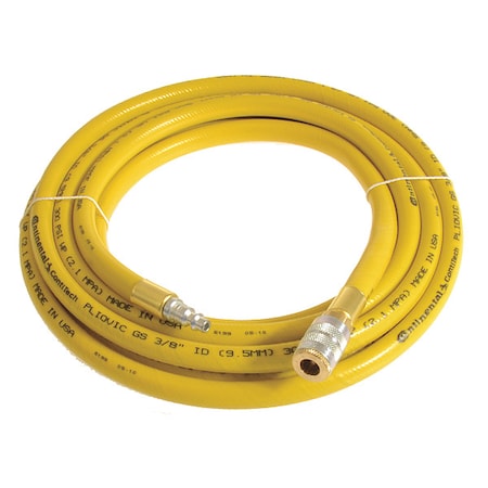 Continental 3/8" x 100 ft PVC Coupled Multipurpose Air Hose 300 psi YL PLY03830-100-53