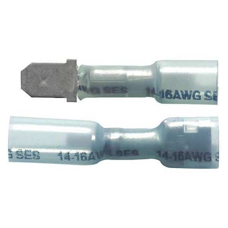 Gardner Bender Terminal, Crimp/Solder/Shrink, Blue, PK6 XTM-225