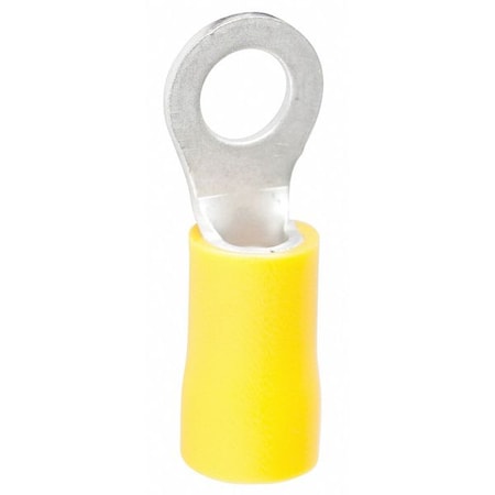 Gardner Bender Ring Terminal, #8 to #10 Stud Size, 10 AWG, 600 V, Vinyl Insulated, Yellow, 50 PK 10-106