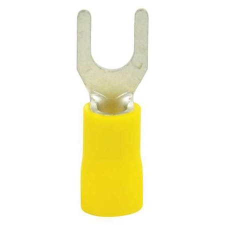 Gardner Bender Fork Terminal, #8 to #10 Stud Size, 10 AWG, 600 V, Vinyl Insulated, Yellow, 50 PK 10-116