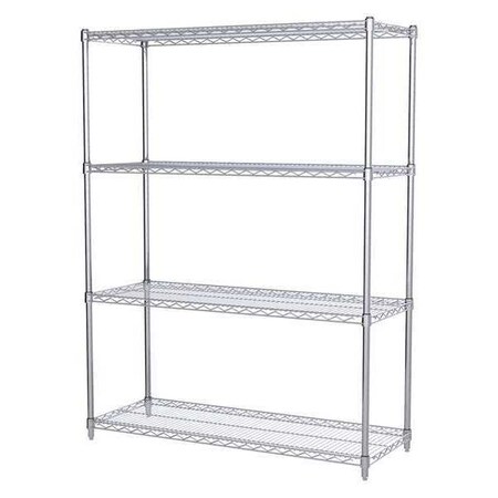 Akro-Mils Wire Shelving Unit, 18"D x 48"W x 63"H, 4 Shelves, Chrome AWS631848SU