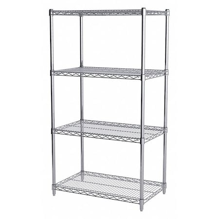 Akro-Mils Wire Shelving Unit, 18"x30"x54", 4-Shelf AWS541830SU