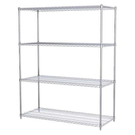 Akro-Mils Wire Shelving Unit, 24"D x 60"W x 74"H, 4 Shelves, Chrome AWS742460SU