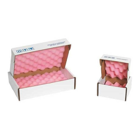 Partners Brand Anti-Static Foam Shippers, 12" x 10" x 2 3/4", Pink/White, PK24 FSA12102