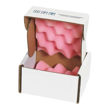 Partners Brand Anti-Static Foam Shippers, 5" x 5" x 3", Pink/White, PK24 FSA553