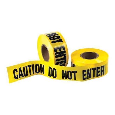 Zoro Select Barricade Tape, "Caution Do Not Enter", 3.0 Mil, 3" x 1000', Yellow/Black, PK4 T968CDN