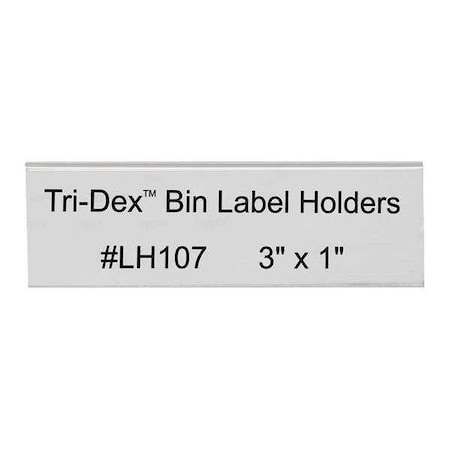 Tri-Dex Tri-Dex Bin Label Holders, 3" x 1", Clear, PK25 LH107
