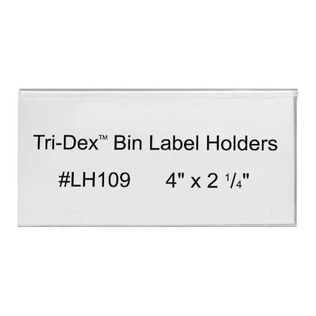 Tri-Dex Tri-Dex Bin Label Holders, 4" x 2 1/4", Clear, PK25 LH109