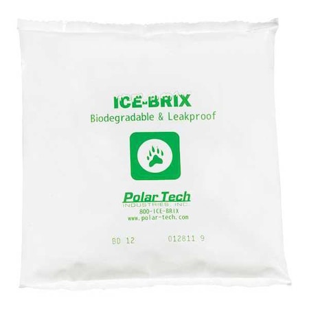 Ice-Brix Ice-Brix Biodegradable Packs, 12 oz., 6" x 6" x 1", White, 48/Case IBB12