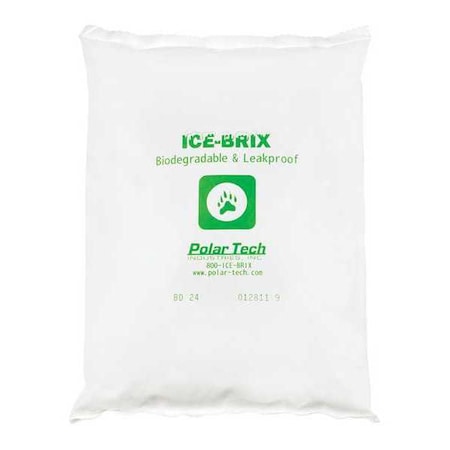 Ice-Brix Ice-Brix Biodegradable Packs, 24 oz., 8" x 6" x 1 1/4", White, 24/Case IBB24