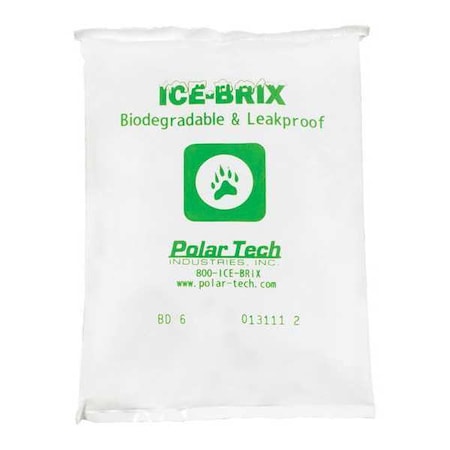 Ice-Brix Ice-Brix Biodegradable Packs, 6 oz., 5 1/2" x 4" x 3/4", White, 96/Case IBB6