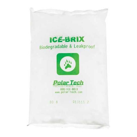 Ice-Brix Ice-Brix Biodegradable Packs, 8 oz., 6" x 4" x 3/4", White, 72/Case IBB8