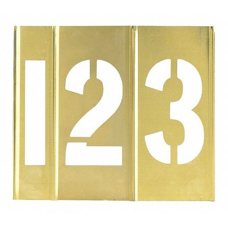 Partners Brand Brass Stencils, Number Only, 3", Brass, PK15 STBN30