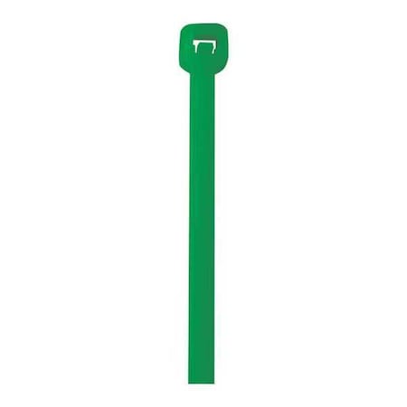 Partners Brand Cable Tie, 11 in L, Green, Nylon, 50 lb Strength, 1000 PK CT115A