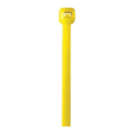 Partners Brand Cable Tie, 11 in L, Yellow, Nylon, 50 lb Strength, 1000 PK CT115C