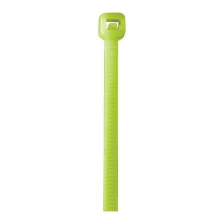 Partners Brand Cable Tie, 18 in L, Fluorescent Green, 50 lb Strength, 500 PK CT185G