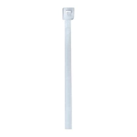 Partners Brand Cable Tie, 4 in L, Natural, Nylon 6/6, 18 lb Strength, 1000 PK CT418