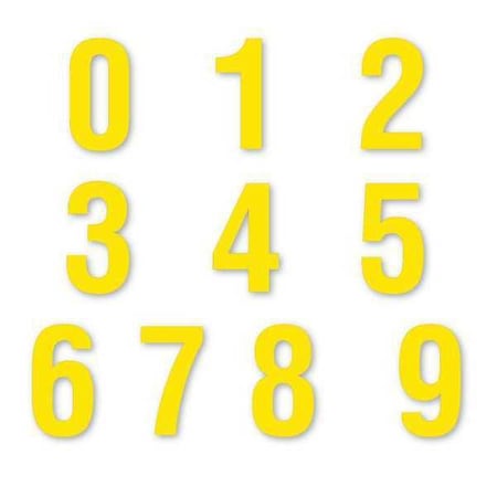 Magna Visual Die Cut Number Magnets, 6", Yellow, PK108 DCN-62