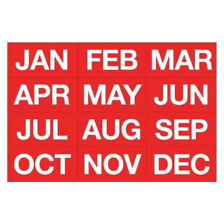 Magna Visual Magnetic White/Red Months of the Year FH-13