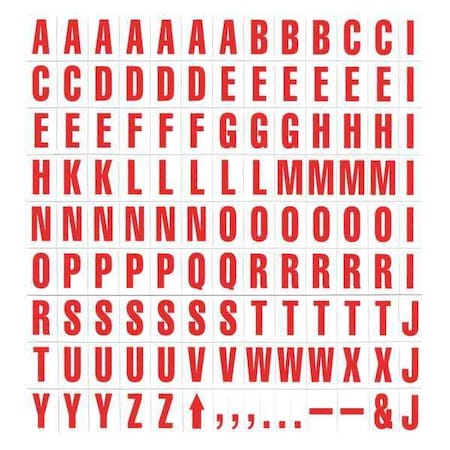 Magna Visual Letters, Red/White, 120, 3/4" x 1/2" PFA-23