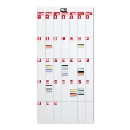 Magna Visual 48 x 18" Modular Calendar Board Kit CB-4818