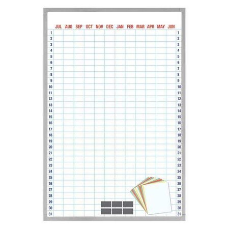 Magna Visual 48 x 36" Full Year Calendar Board, with Magnet Cardholders AC-4836