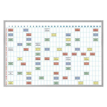 Magna Visual 48 x 72" Full Year Calendar Board, with Magnet Cardholders AC-4872