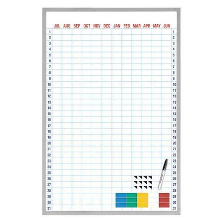 Magna Visual 48 x 36" Full Year Calendar Board, with Magnet Strips AC-4836MR