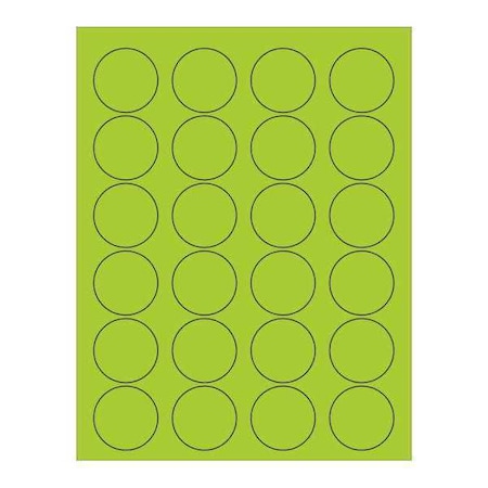 Tape Logic Tape Logic Circle Laser Labels, 1 5/8", Fluorescent Green, PK2400 LL193GN