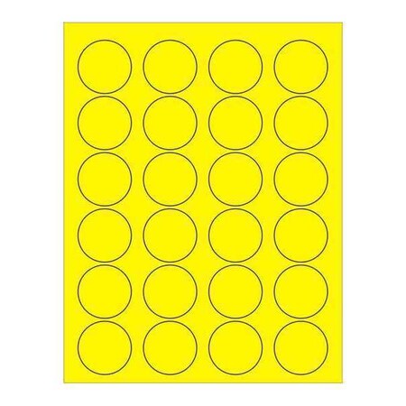 Tape Logic Tape Logic Circle Laser Labels, 1 5/8", Fluorescent Yellow, PK2400 LL193YE