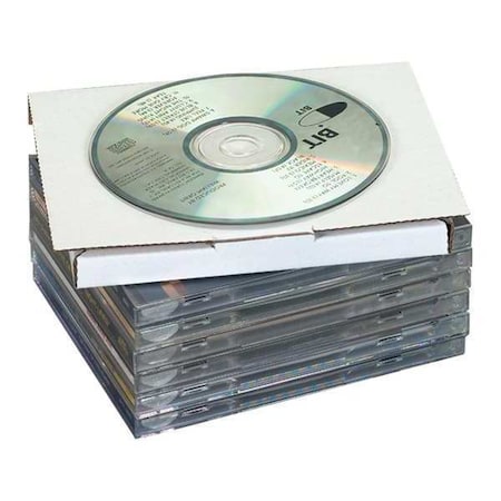 PARTNERS BRAND CD Mailers, 5 5/8" x 5" x 7/16", White, 50/Bundle MLRCD