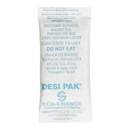 Tyvek Tyvek Clay Desiccants, 5 Gallon Pail, 1" x 2 1/2" x 1/4", White, PK1200 DES118