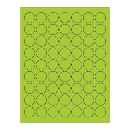 Tape Logic Tape Logic Circle Laser Labels, 1", Fluorescent Green, PK6300 LL191GN