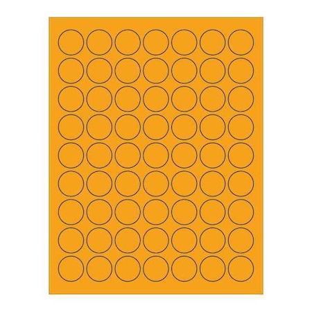 Tape Logic Tape Logic Circle Laser Labels, 1", Fluorescent Orange, PK6300 LL191OR