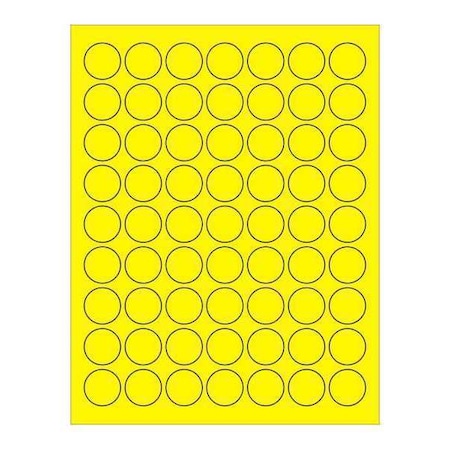 Tape Logic Tape Logic Circle Laser Labels, 1", Fluorescent Yellow, PK6300 LL191YE