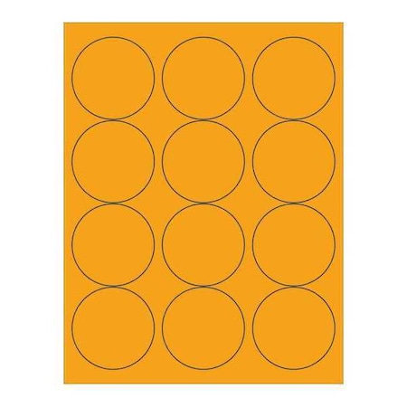 Tape Logic Tape Logic Circle Laser Labels, 2 1/2", Fluorescent Orange, PK1200 LL194OR