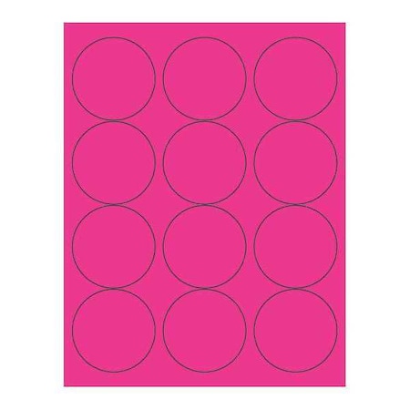 Tape Logic Tape Logic Circle Laser Labels, 2 1/2", Fluorescent Pink, PK1200 LL194PK