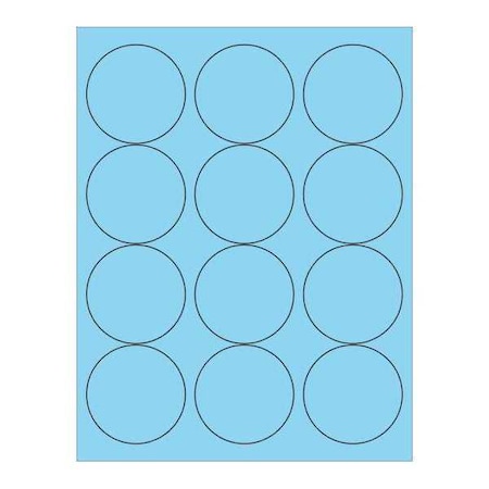 Tape Logic Tape Logic Circle Laser Labels, 2 1/2", Pastel Blue, PK1200 LL194BE
