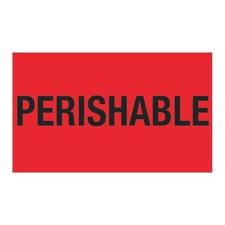 Tape Logic Tape Logic Climate Labels, "Perishable", 3" x 5", Fluorescent Red, 500/Roll DL1328