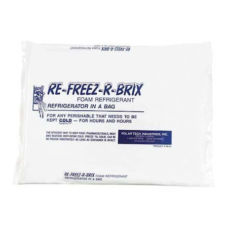 Re-Freez-R-Brix Re-Freez-R-Brix Cold Bricks, 11 1/4" x 9 1/4" x 1", White, PK12 RB64