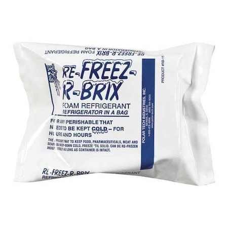Re-Freez-R-Brix Re-Freez-R-Brix Cold Bricks, 4 1/2" x 4" x 1 1/2", White, PK12 RB15